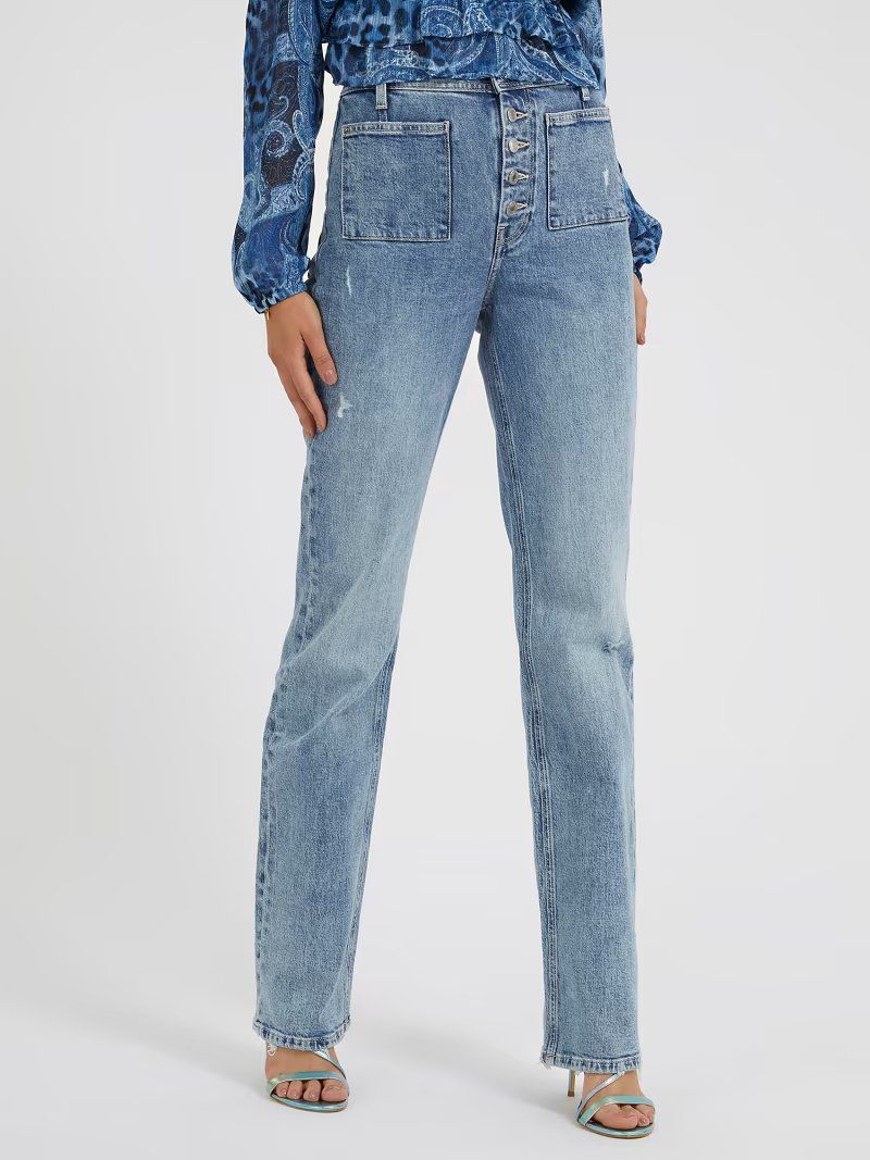 Straight denim pants