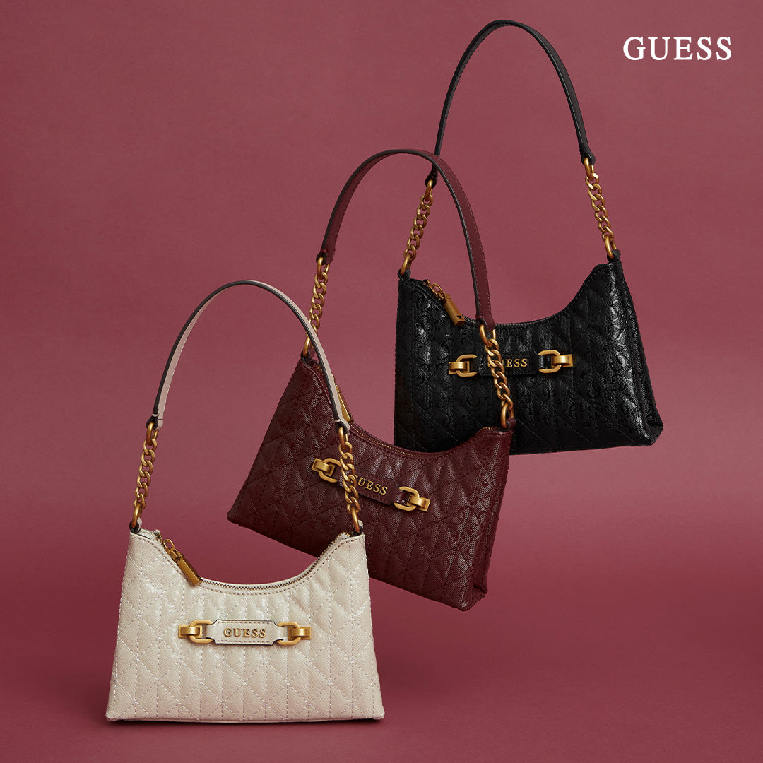 Buy Guess Keeley Logo Detailed Satchel With Coin Purse In Brown | 6thStreet  Qatar