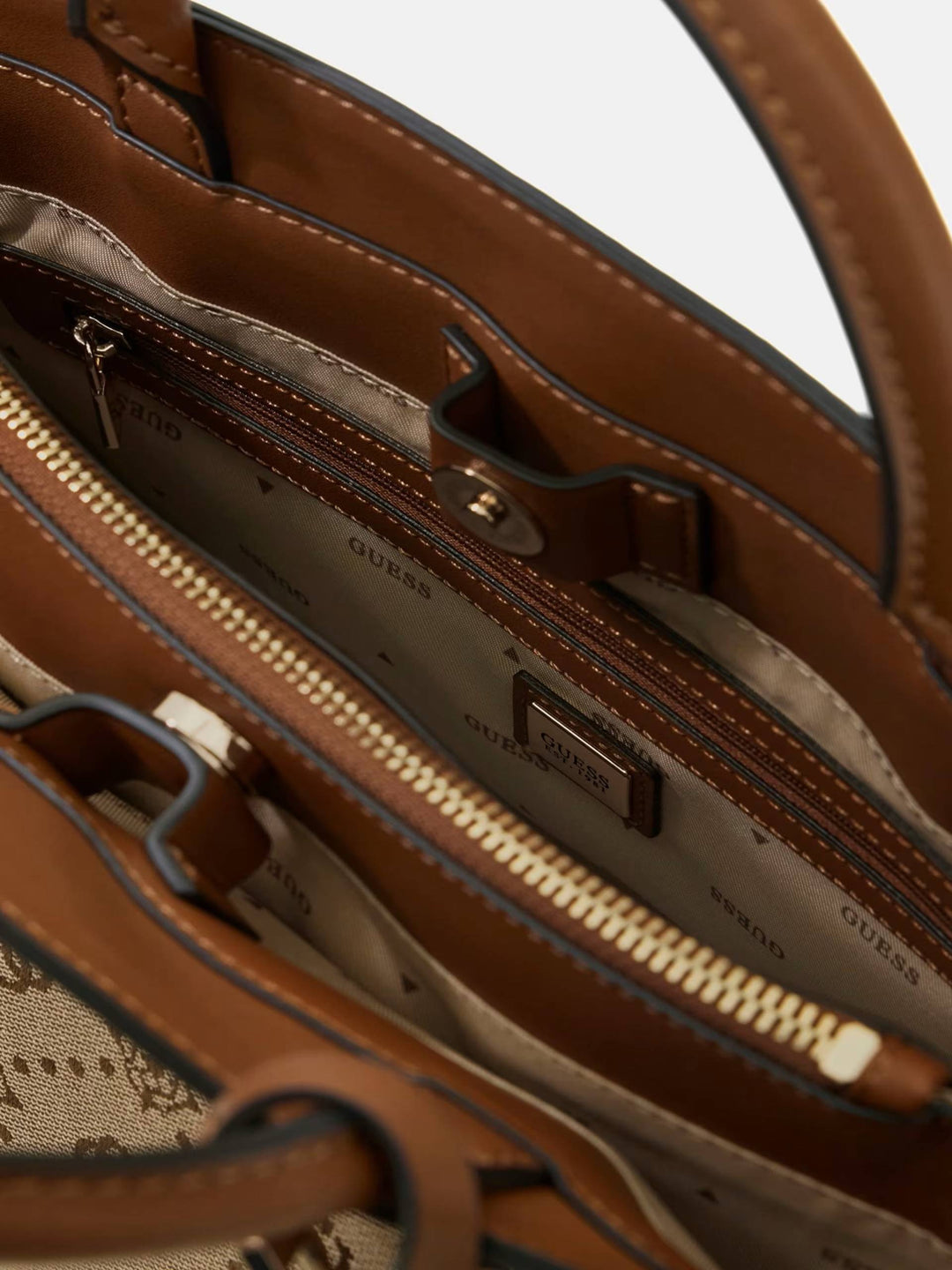 MELINDA LOGO TRIPLE COMPARTMENT SATCHEL BAG