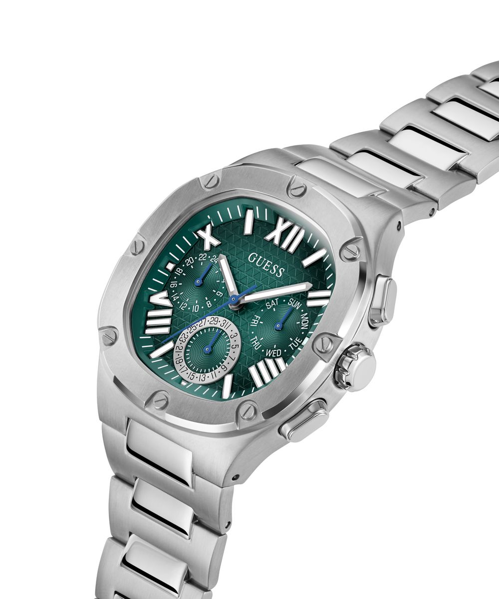 HEADLINE MENS SILVER TONE ANALOG WATCH