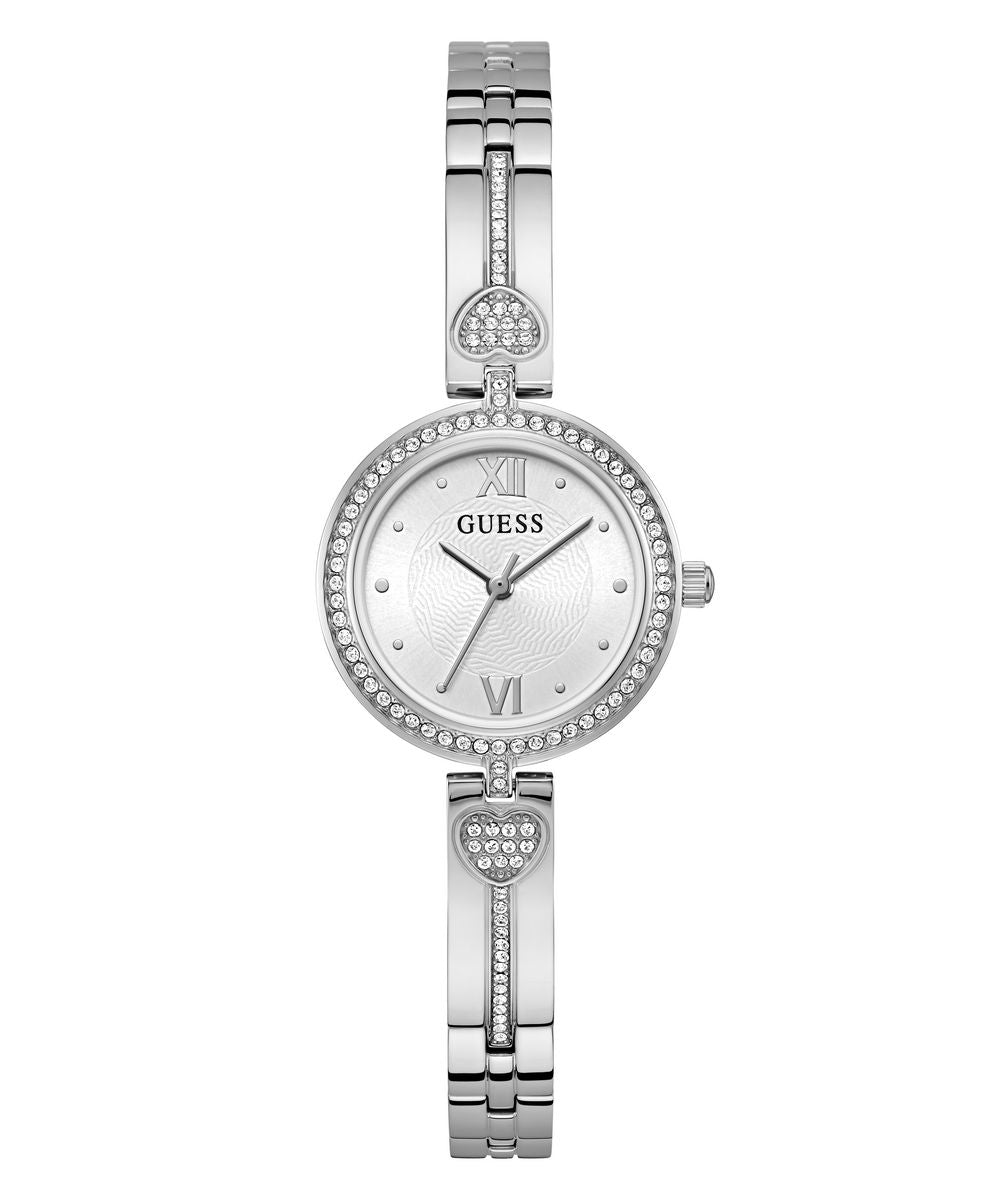 Lovey Ladies Silver Tone Analog Watch - Guess?