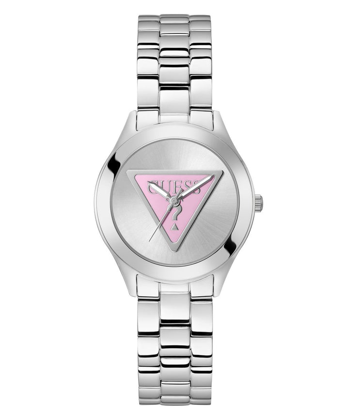 Tri Plaque Ladies Silver Tone Analog Watch - Guess?