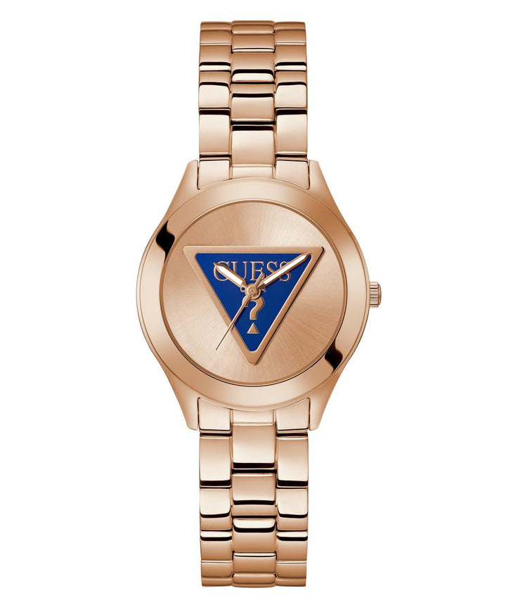 Tri Plaque Ladies Rose Gold Tone Analog Watch - Guess?