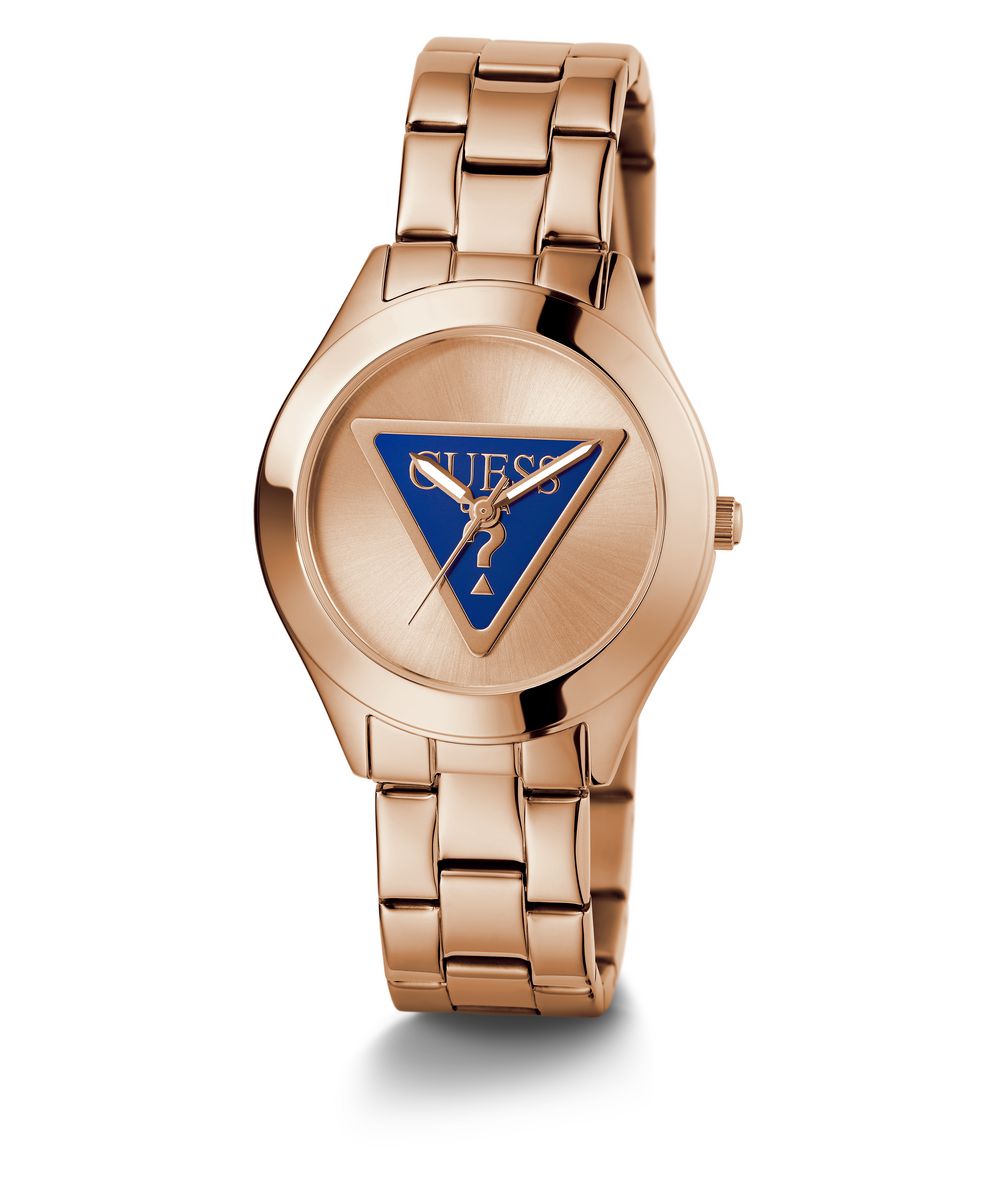 TRI PLAQUE LADIES ROSE GOLD TONE ANALOG WATCH