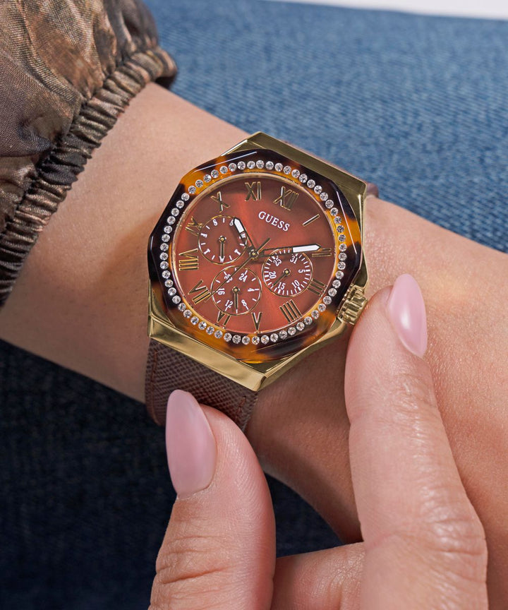 GLAZE LADIES BROWN ANALOG WATCH