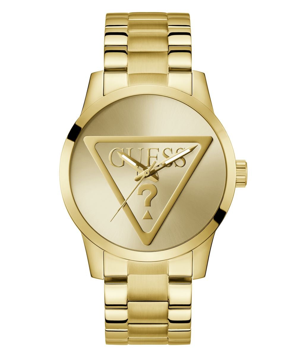 Badge Mens Gold Tone Analog Watch - Guess?