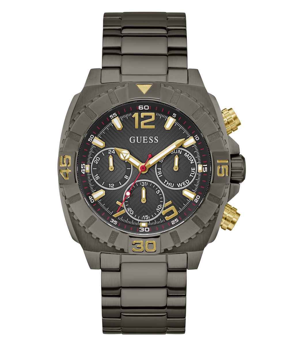 Traction Mens Gunmetal Analog Watch - Guess?