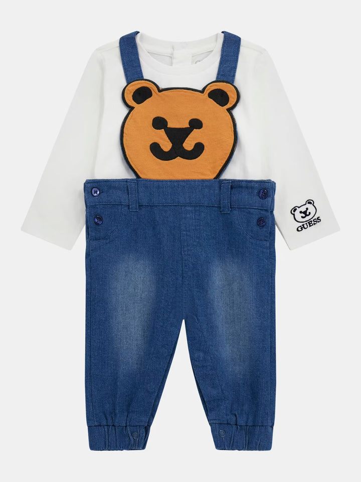 INFANT BOY - T-SHIRT AND DENIM ROMPER SET