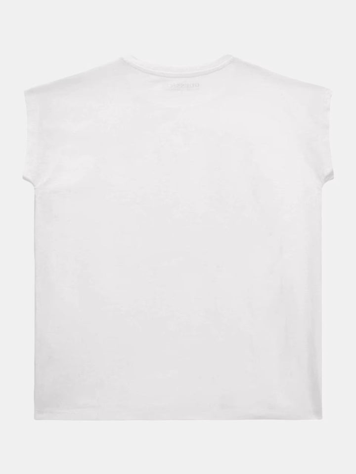 JUNIOR GIRL - SEQUINS LOGO STRETCH T-SHIRT