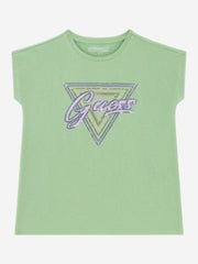 JUNIOR GIRL - SEQUINS LOGO STRETCH T-SHIRT