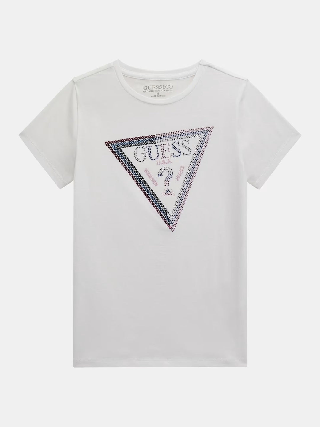 Junior Girl - Triangle Logo Sequins T-Shirt -Guess?