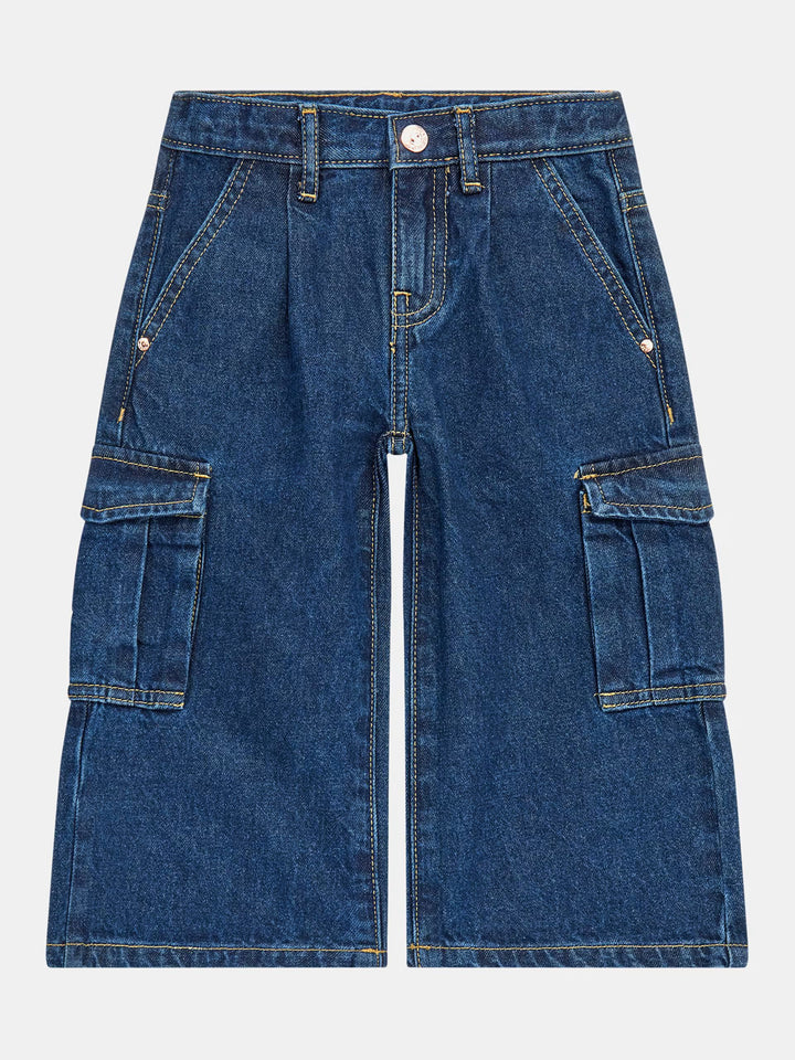 TODDLER GIRL - MID RISE CARGO DENIM PANT