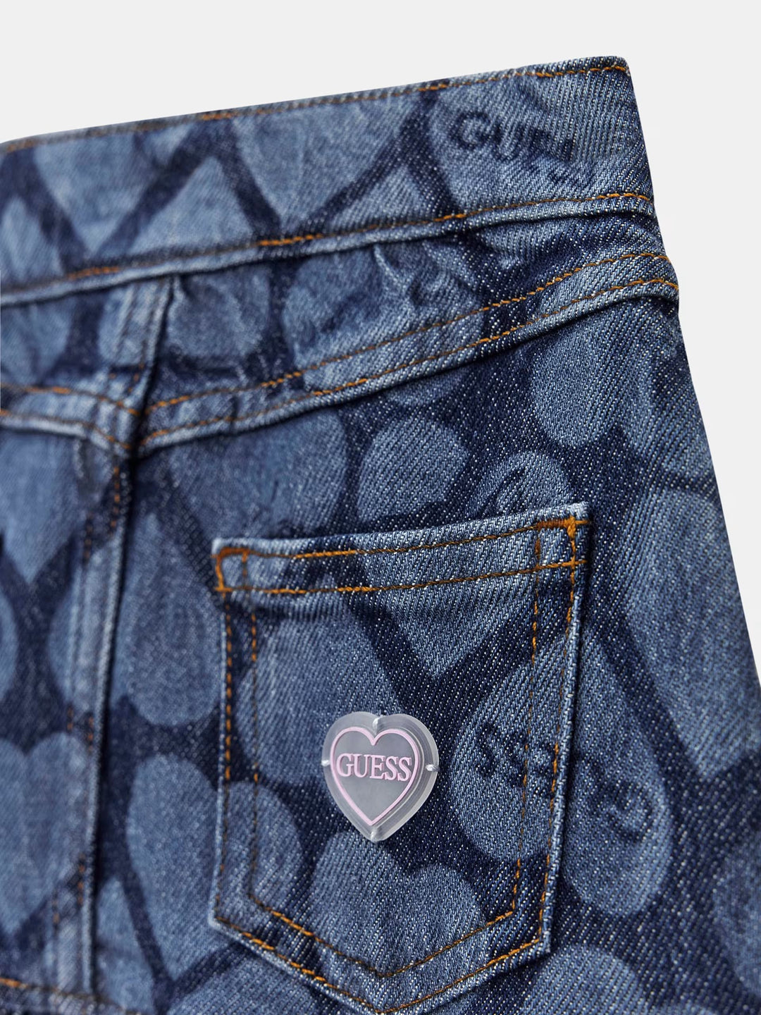 TODDLER GIRL - ALL OVER HEART DENIM SKIRT