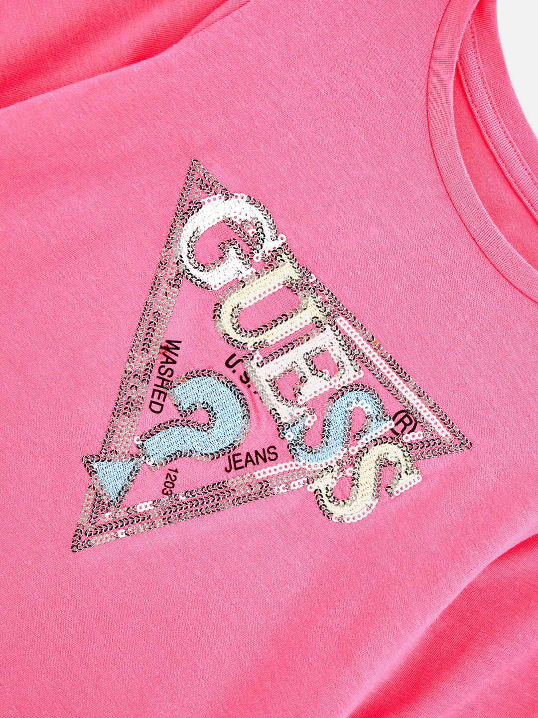 TODDLER GIRL - Sequins triangle logo stretch t-shirt