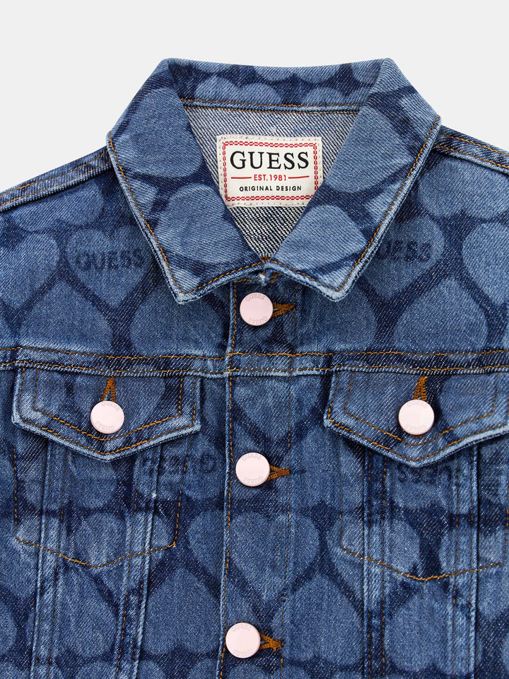 TODDLER GIRL - ALL OVER HEART DENIM JACKET