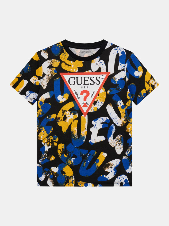 JUNIOR BOY - All over print stretch t-shirt