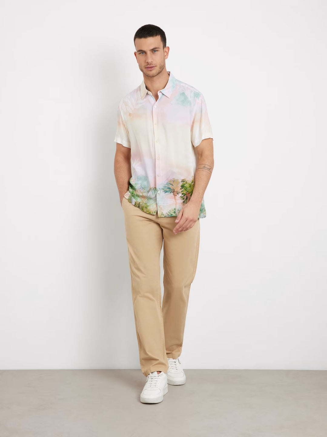 SS ECO RAYON PALM SHIRT