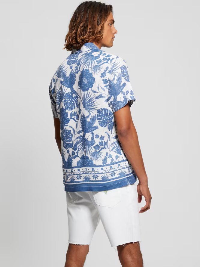 SS ISLAND LINEN BORDER SHIRT