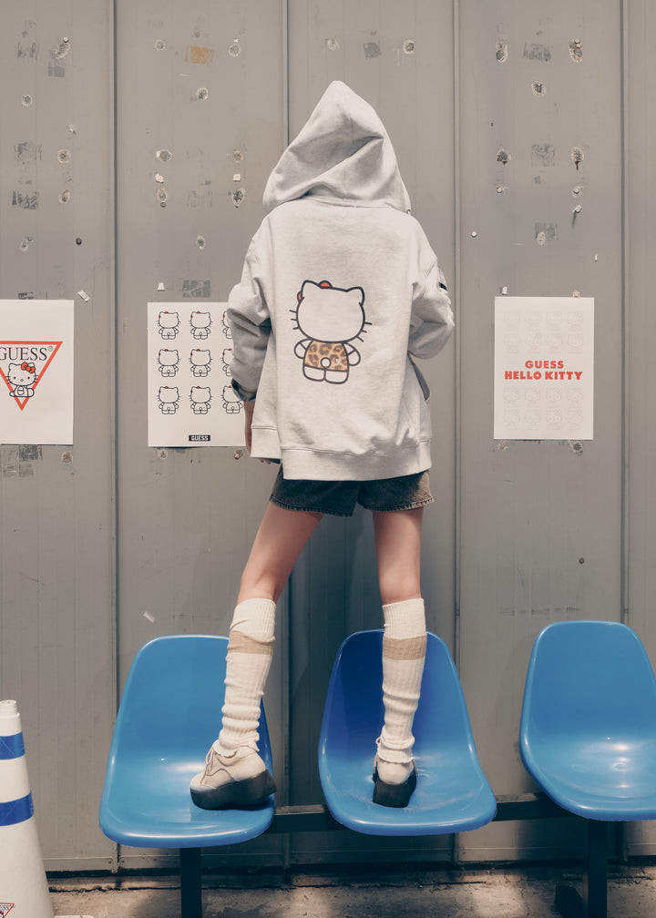 GUESS × HELLO KITTY UNI LS HOODED ZIP UP JACKET