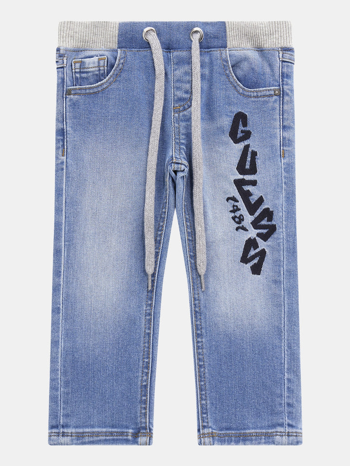 TODDLER BOY - EMBROIDERED LOGO DENIM PANT