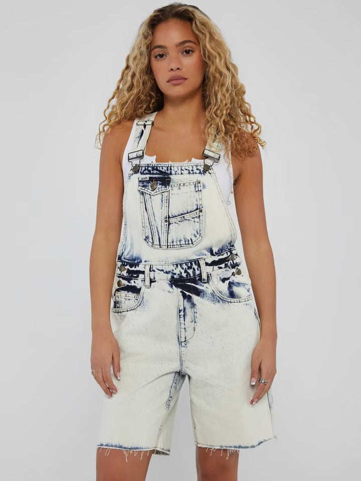 GUESS ORIGINALS HEAVY ACID WASH DENIM OVERALLS