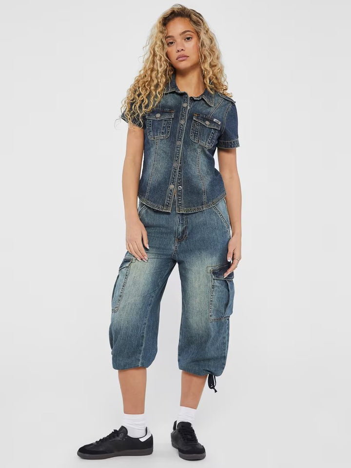 GUESS ORIGINALS DENIM CARGO SHIRT