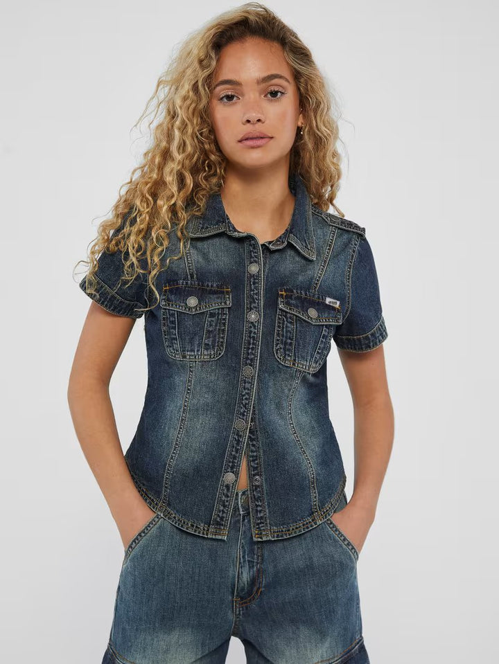 GUESS ORIGINALS DENIM CARGO SHIRT