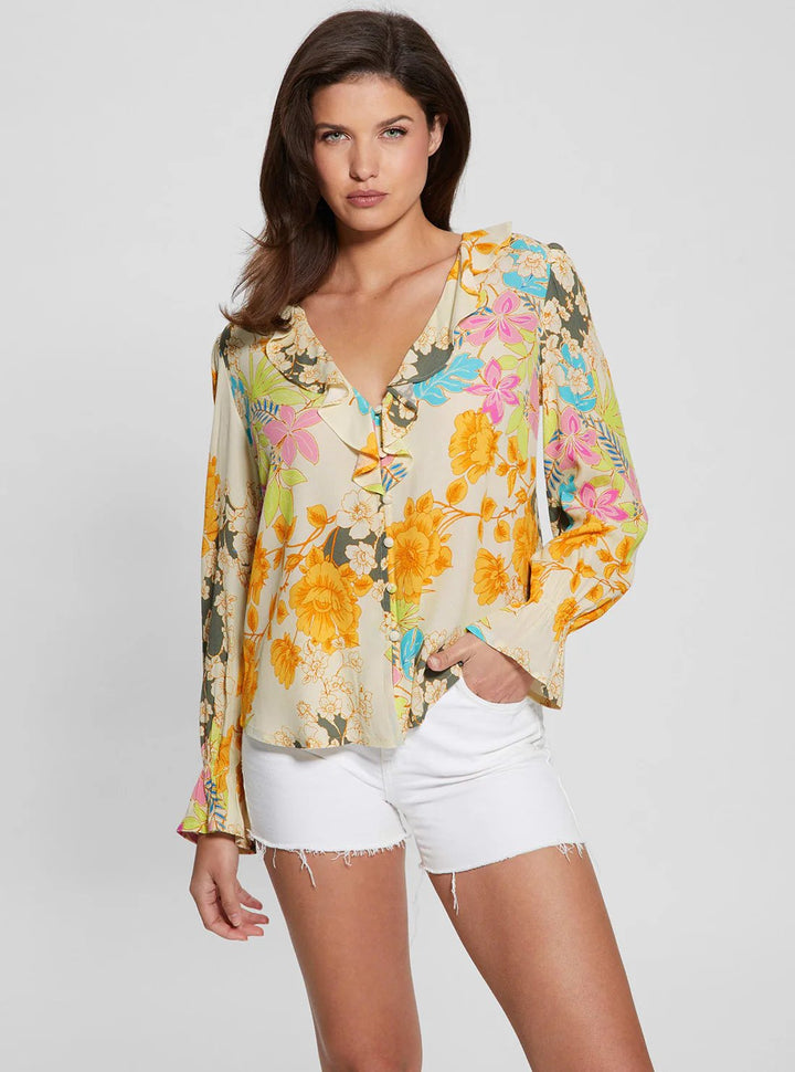 TONI FLORAL CREPE TOP