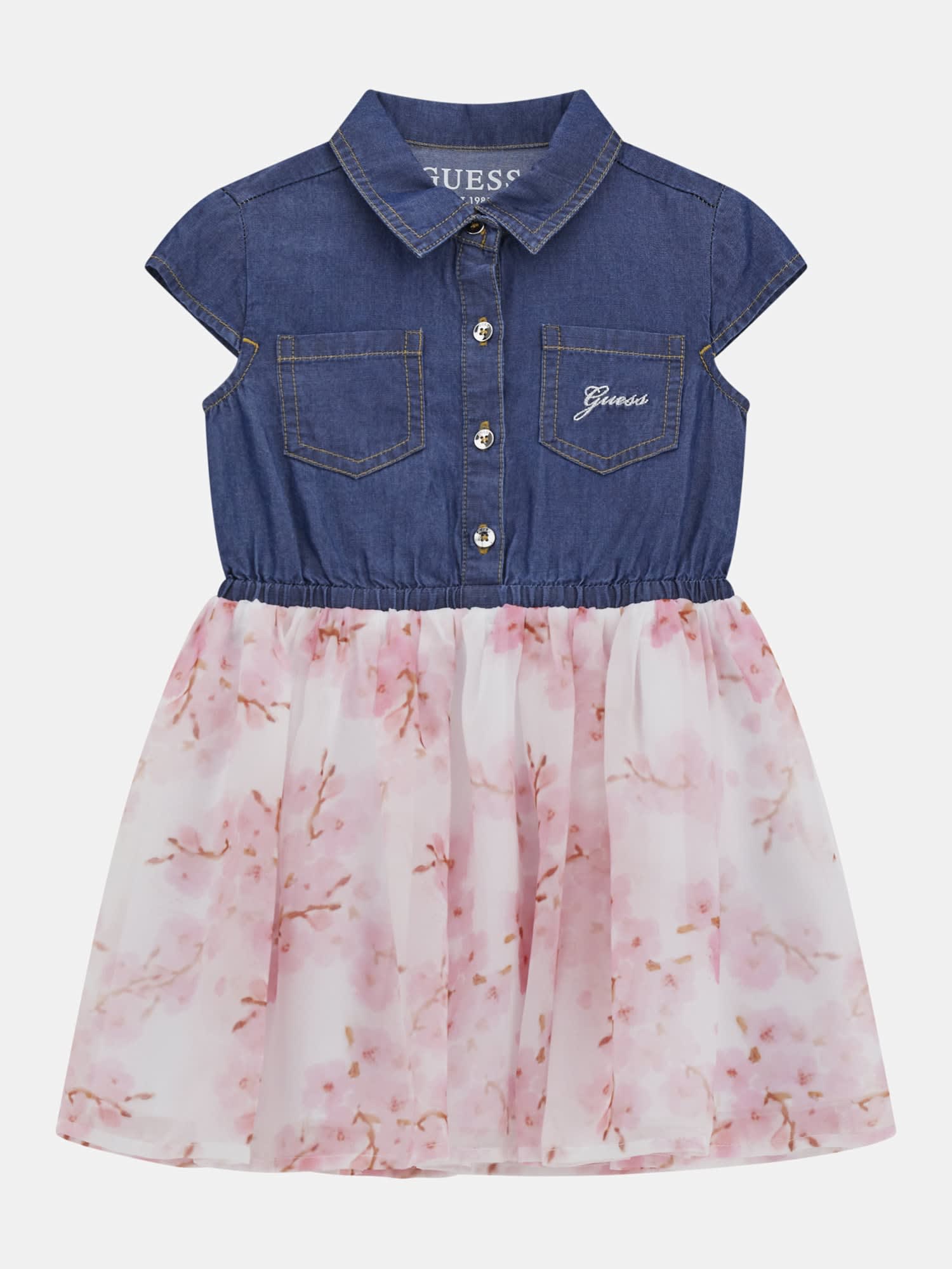 TODDLER GIRL ALL OVER FLORAL PRINT DRESS GUESS