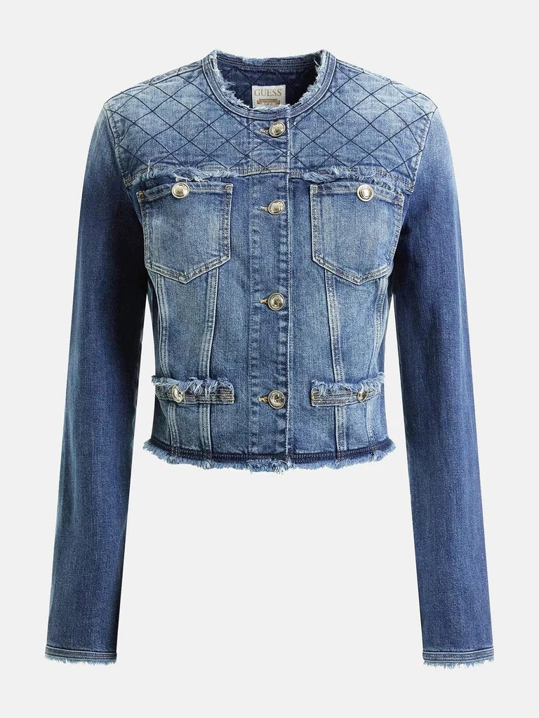 インディゴブルー(ENLD)】(W)Layla Quilted Denim Jacket - Gジャン