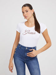 RHINESTONES LOGO SCRIPT TEE