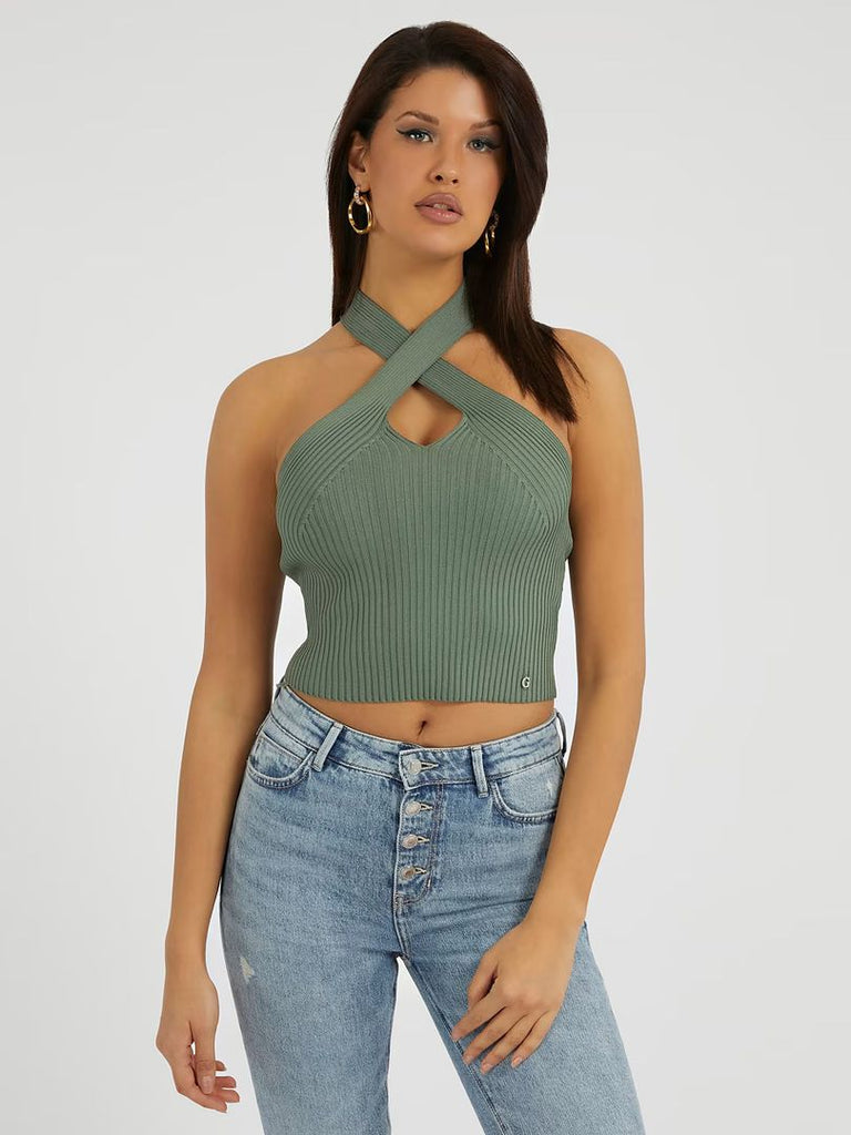 Sweater halter outlet top