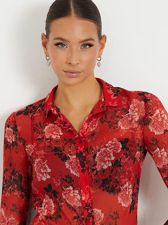 LS CLOUIS SHIRT - CALL ME CHERRY PRINT